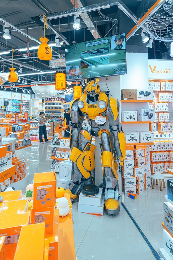 A booth inside Huaqiang Electronic World selling electronic gadgets. 