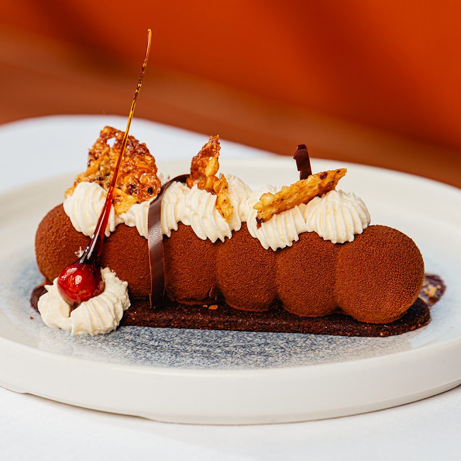 Close up of a dessert dish at Il Baretto Riyadh.