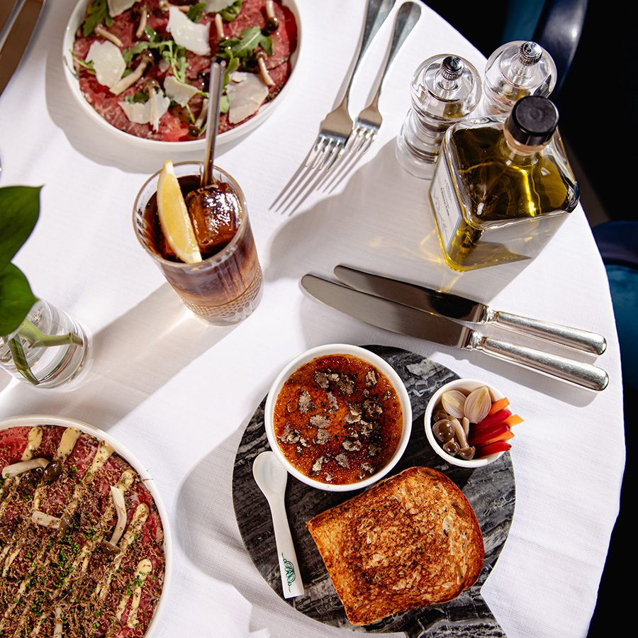 View of a table with dishes at Il Baretto Riyadh.