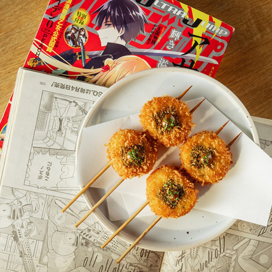 Skewered dish at Roka Riyadh.