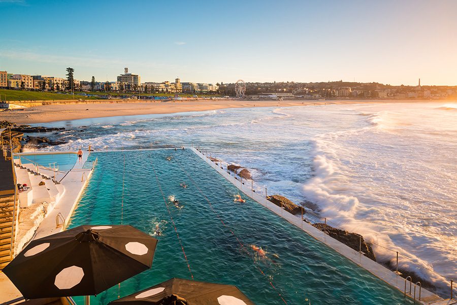 The swimming pool at Icebergs Bondi, Sydney.