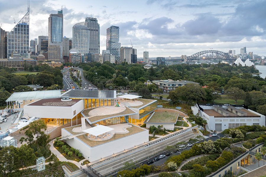 Aerial view of the Art Gallery of New South Wales’ Naala Badu building