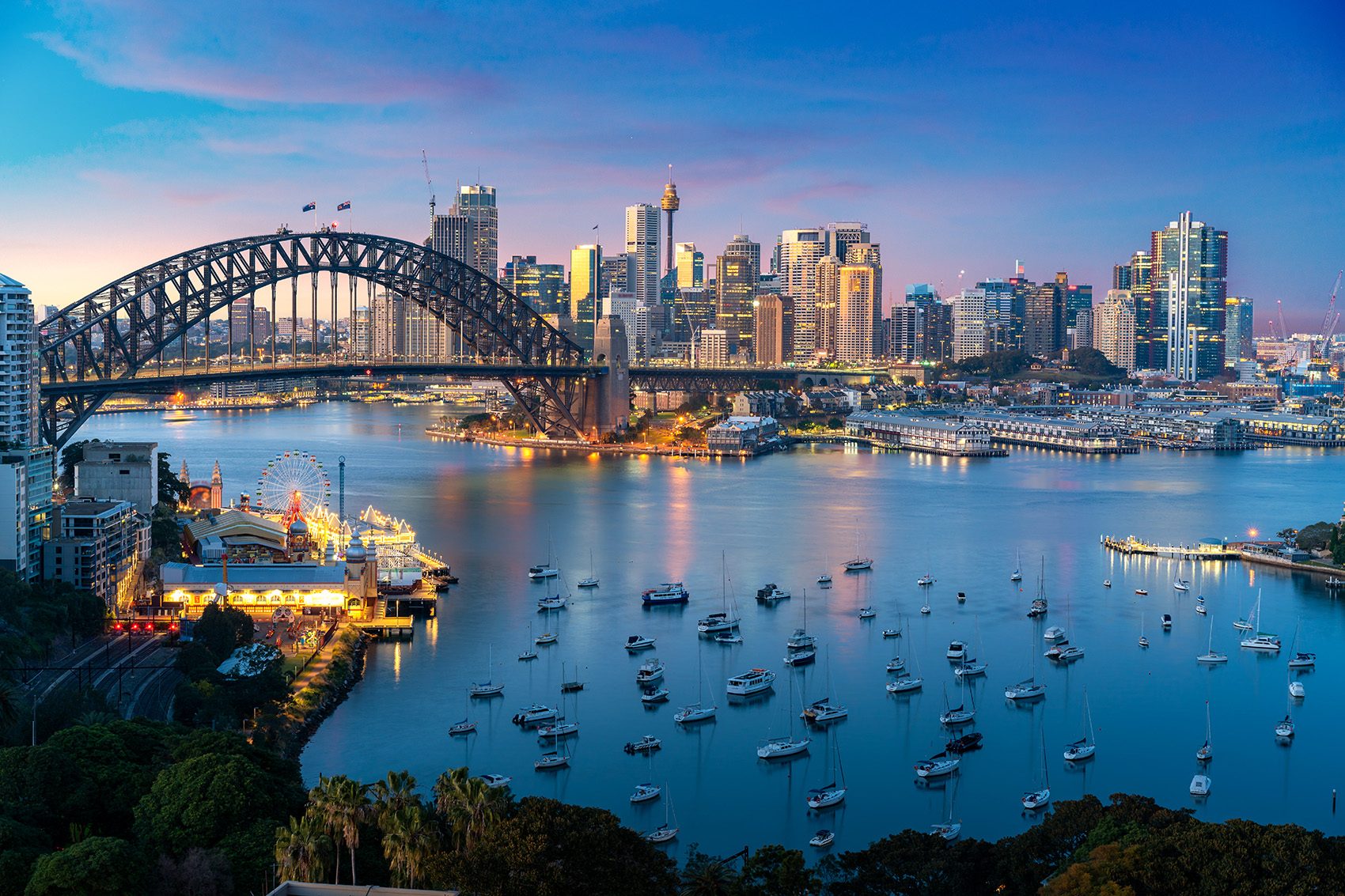 Sydney Harbour at dusk