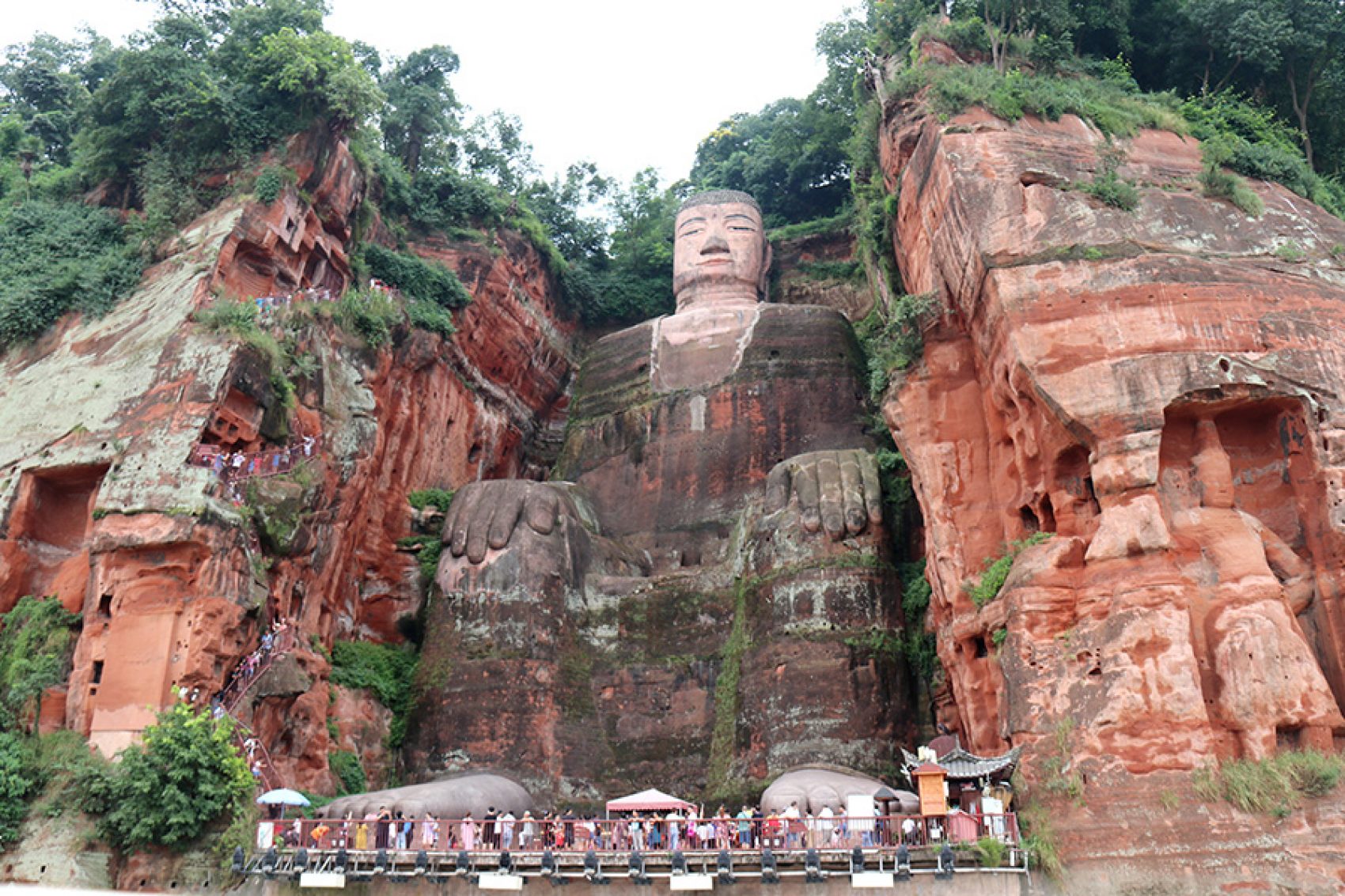 Close-up image of the Leshan Giant Buddha in Leshan. 