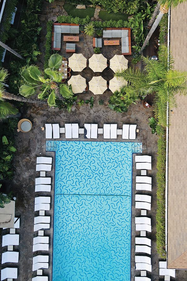 Top shot of the pool at Hotel Roosevelt