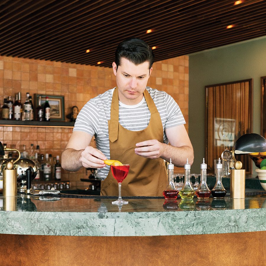 Bartender at the Marco Polo bar at Silver Lake Pool & In
