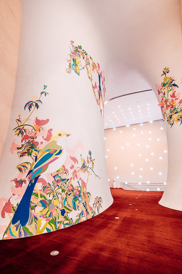 Colourfully decorated interior of National Taichung Theatre. 
