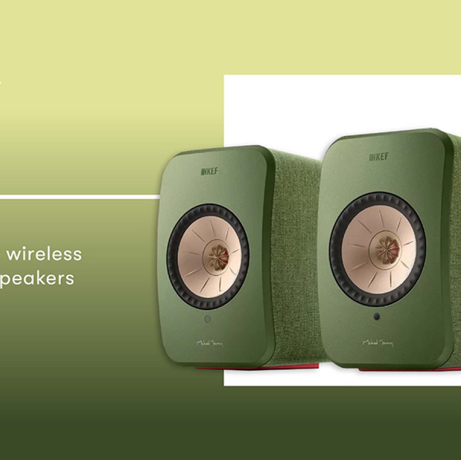 Product shot of the KEF LSX wireless HiFi speakers 