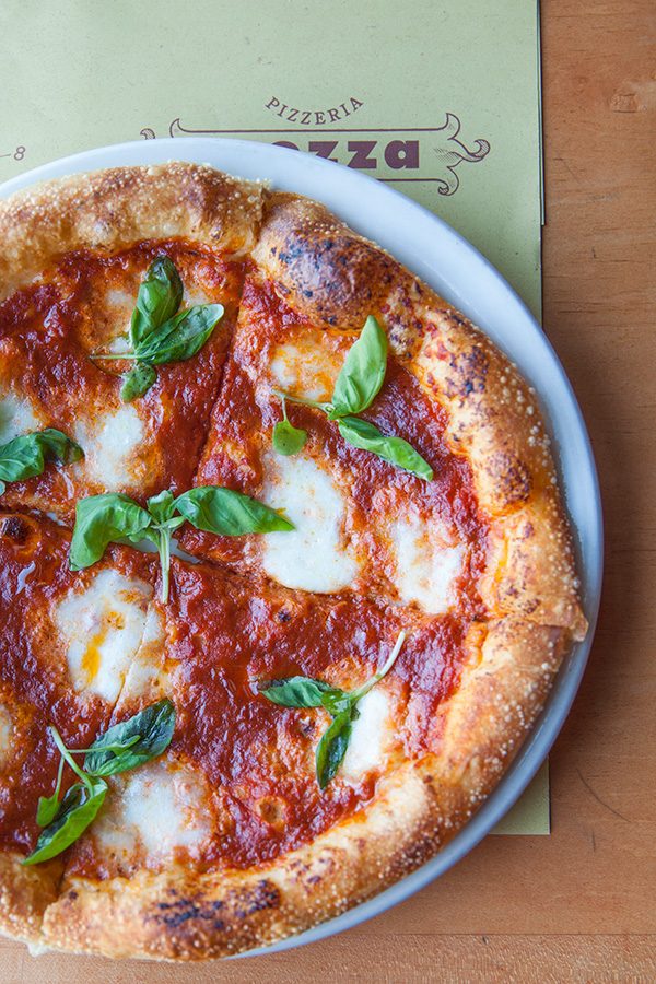 Shot of a pizza at Pizzeria Mozza.
