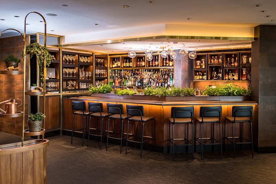 The bar at Roganic.