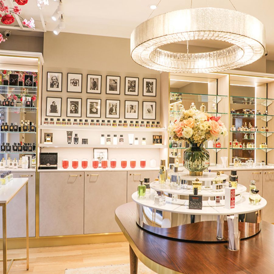 Interior view of perfumes at Les Senteurs