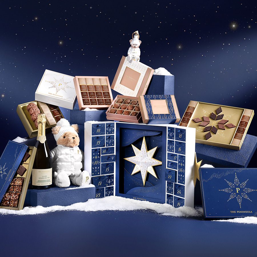 Festive gifts such as boxed chocolates, found in the Stars of Wonder collection from The Peninsula Boutique.