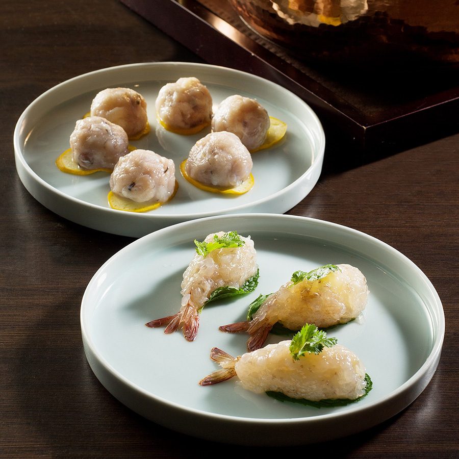 Two dishes of shrimp and wonton dumplings served at Dong Lai Shun in Tsim Sha Tsui.