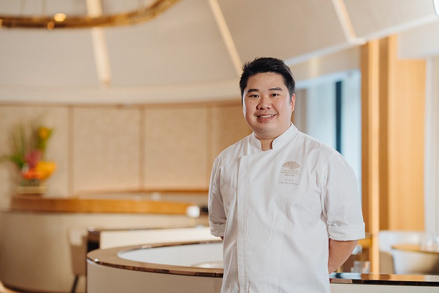 Chef Terry Ho at Amber, Hong Kong. 