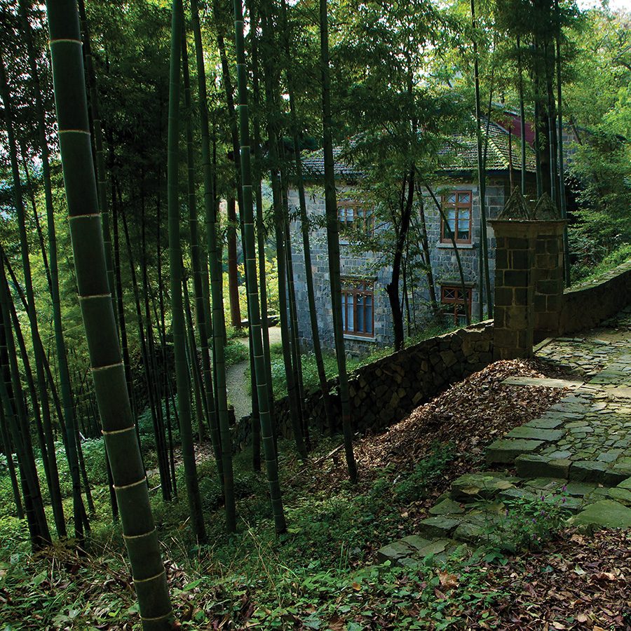 A house in a bamboo grove at Moganshan, Zhejiang.
