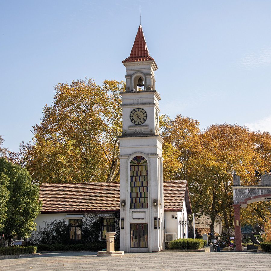 The clock tower of Moganshan Minguo Library in Zhejiang.