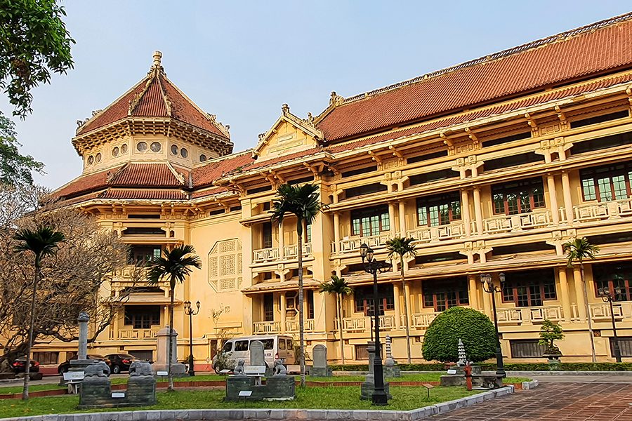 Exterior of Vietnam National Museum of History, Hanoi, in the daytime. 