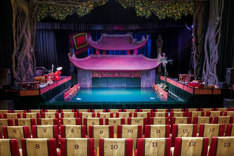 The stage of Hanoi’s Thang Long water puppet theatre.