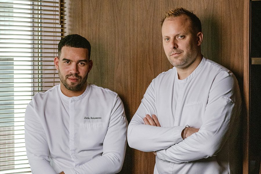Feuille’s head chefs pose for a photo.