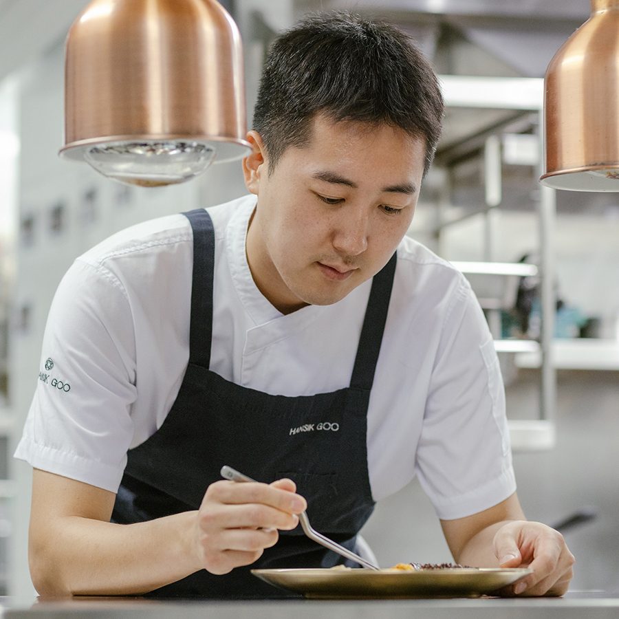 Chef Park Heung-Sun at work in the kitchen.