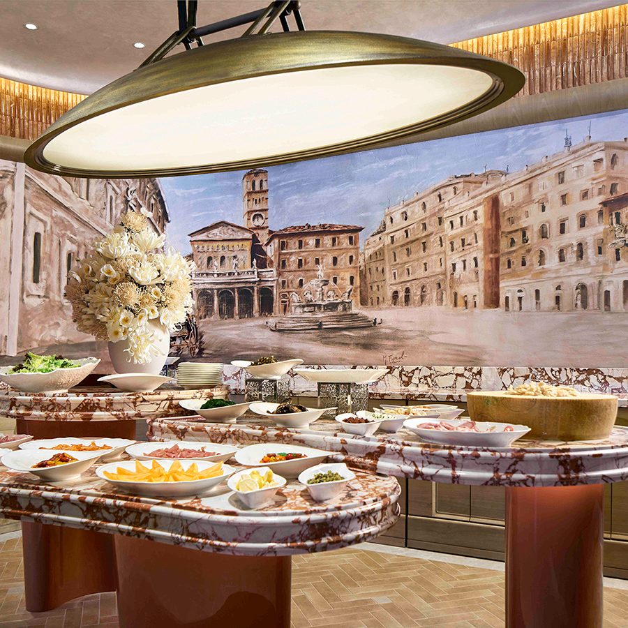 Buffet table at Sabatini Ristorante Italiano.