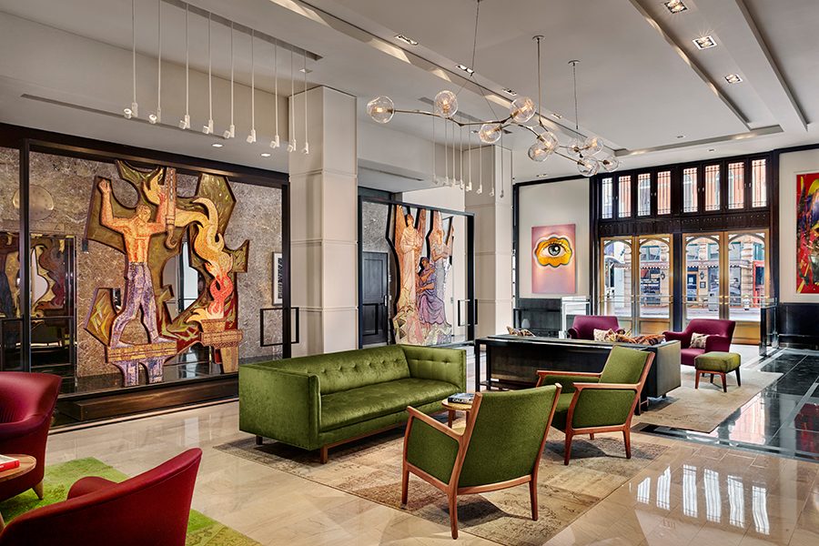 View of the entrance lounge at The Joule.