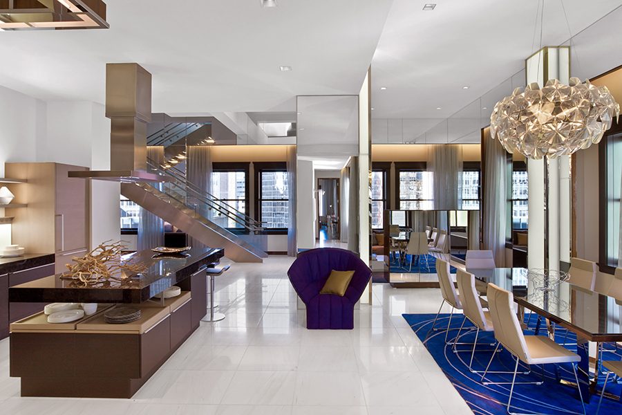 Interior view of a common area in The Joule.