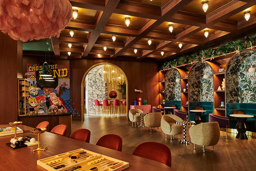 Lounge area at Virgin Hotel Dallas.
