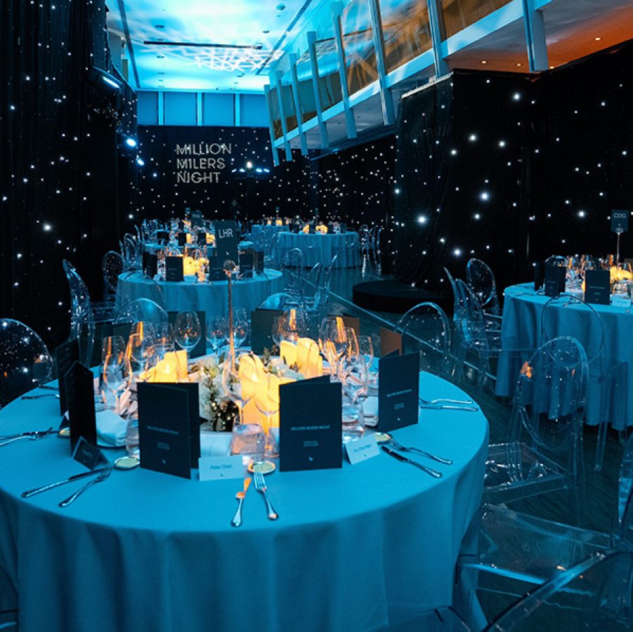 The Lion Rock Café at the Headland Hotel, decorated with stars for the Million Milers Night.