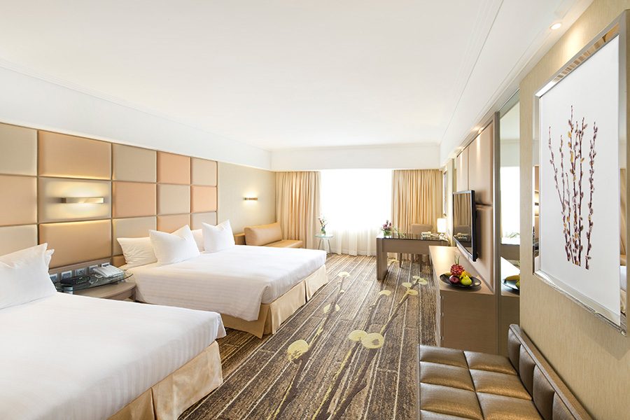 An interior view of the premium family room at The Park Lane Hong Kong hotel. 