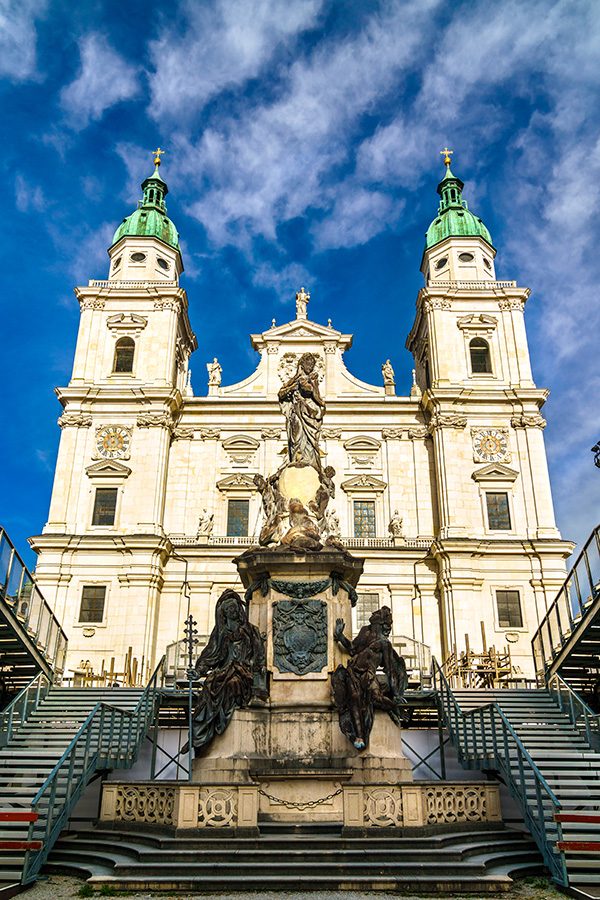 The façade of Salzburg Cathedral. 