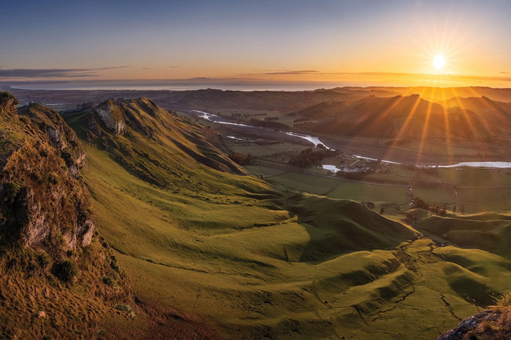 The sun setting on Te Mata Peak.