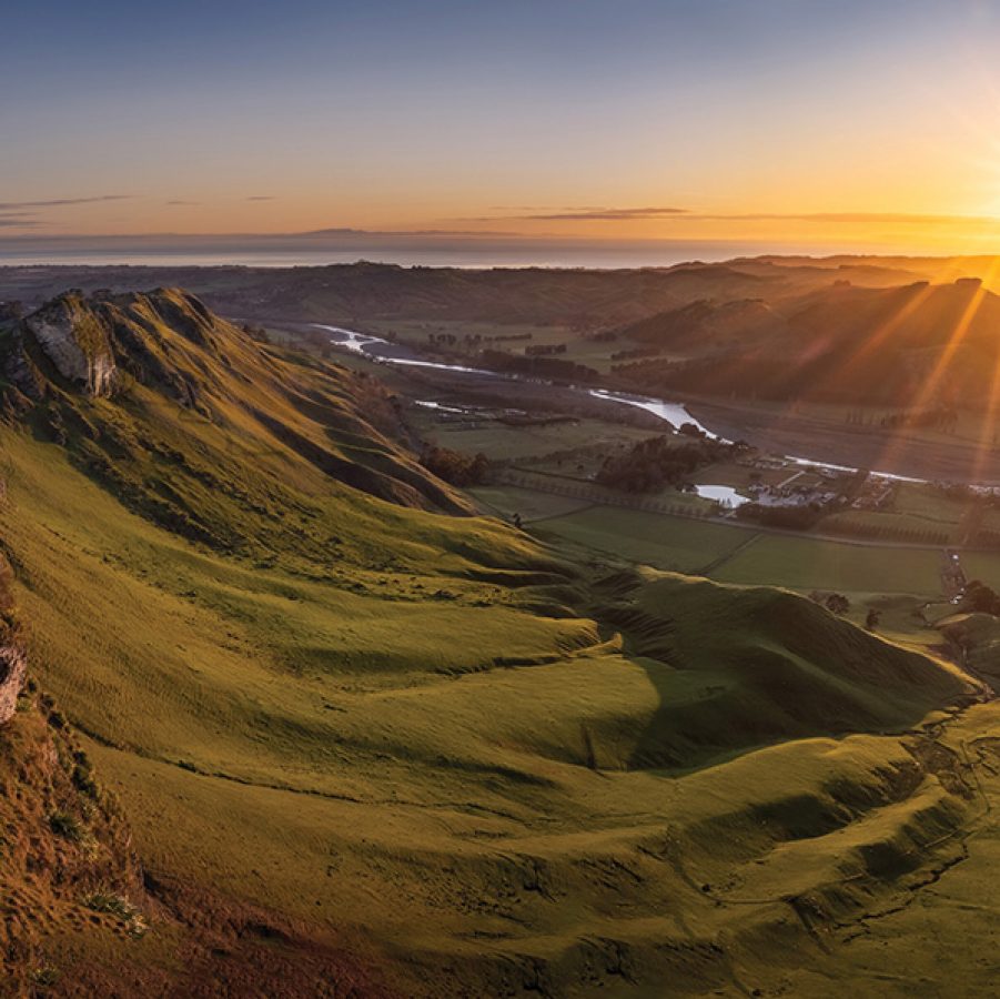The sun setting on Te Mata Peak.