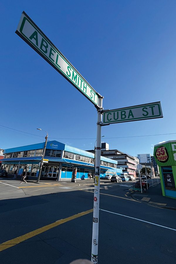 A street sign in Wellington.