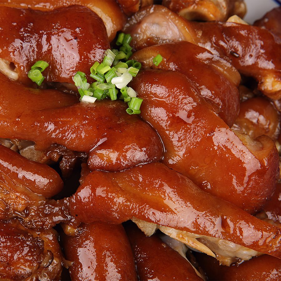 A plate of braised pork knuckle, which is what Tiff Lo and her family eat as part of a festive feast on Christmas. 