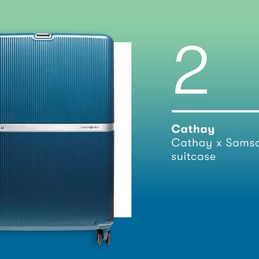 Product shot of Cathay and Samsonite’s suitcase.  