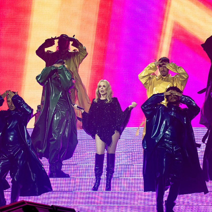 Kylie Minogue dancing on stage  