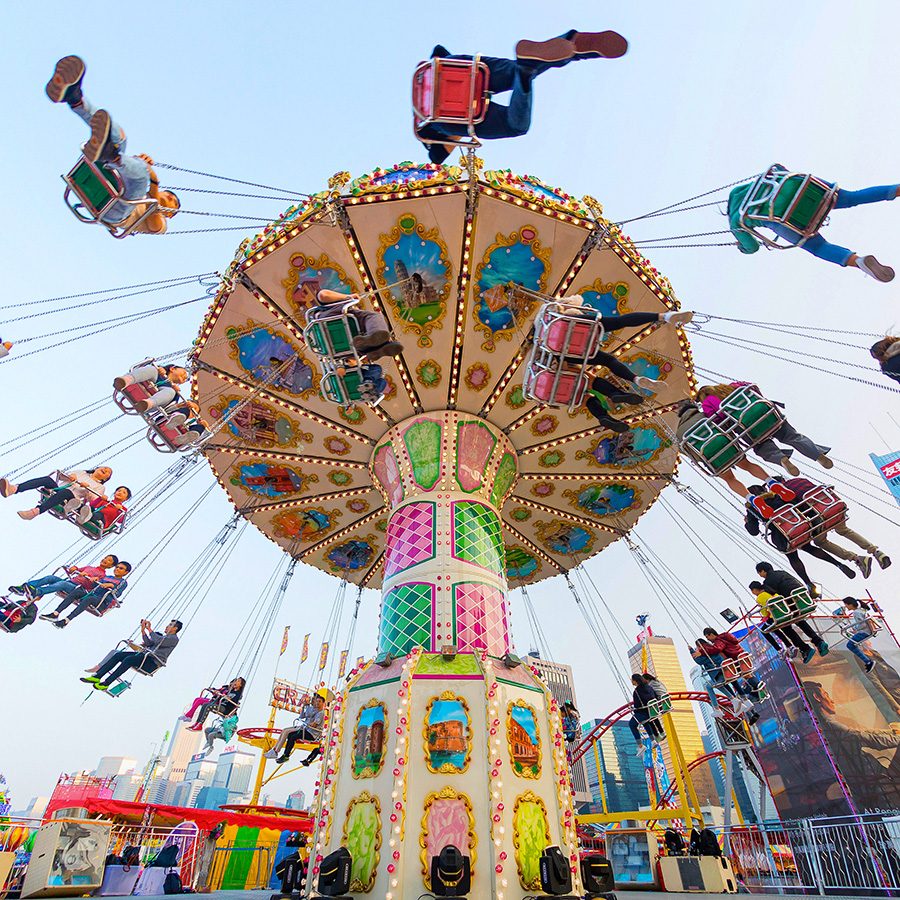 A flying swing at the AIA Carnival.