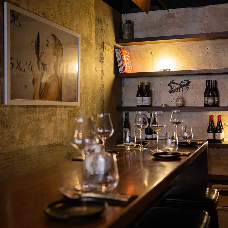 Interior shot of Brut! wine bar.