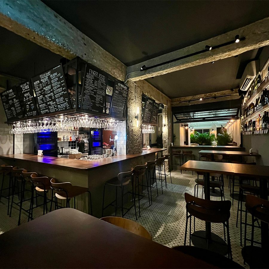 Interior shot of the dining room at Corks.