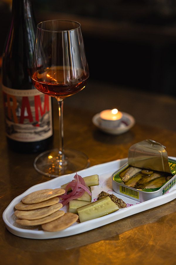 Appetiser platter at wine bar Crushed.