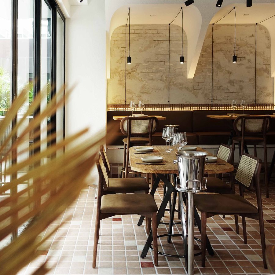 Shot of the dining room and balcony at Terroirs by LQV.