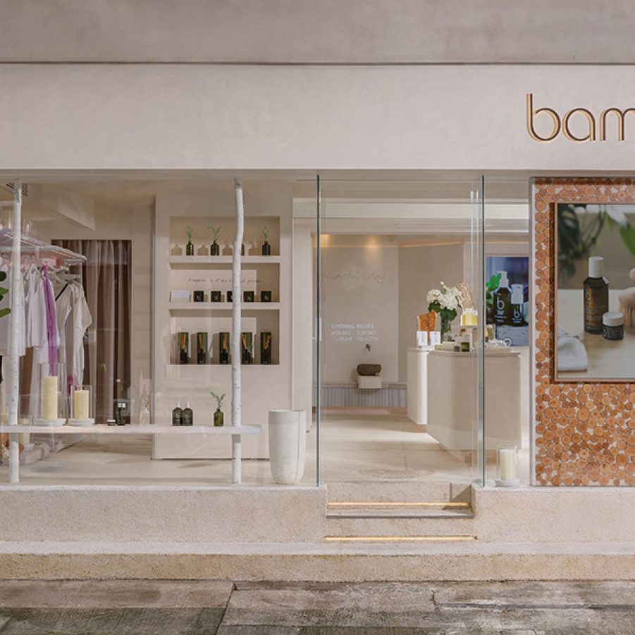 Exterior of Bamford's storefront at the flagship location in Hong Kong.