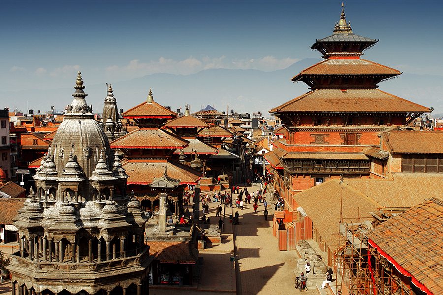 Kathmandu’s Durbar Square in the daytime.