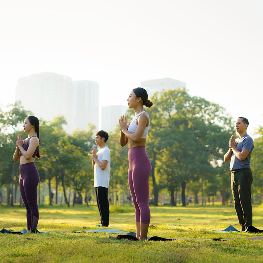 Yoga at park