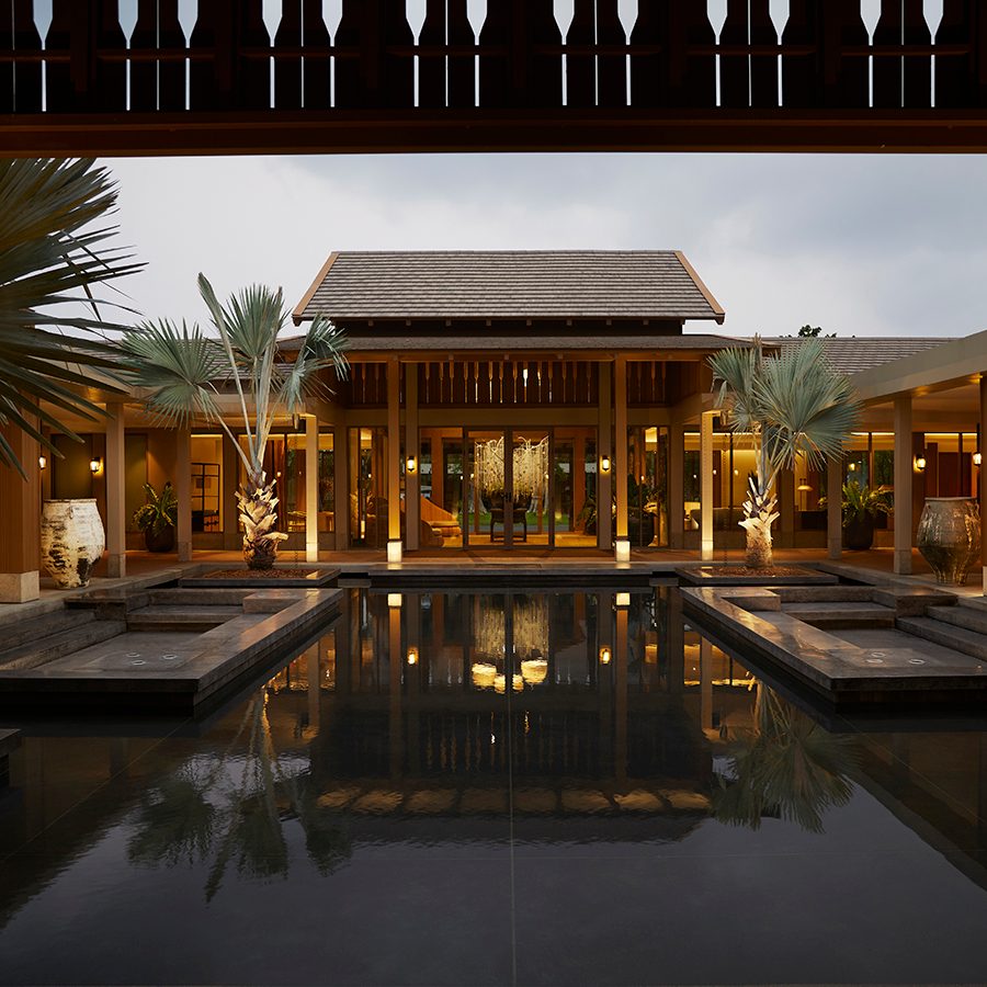 Exterior of Rakxa in Bangkok, featuring an outdoor pool.