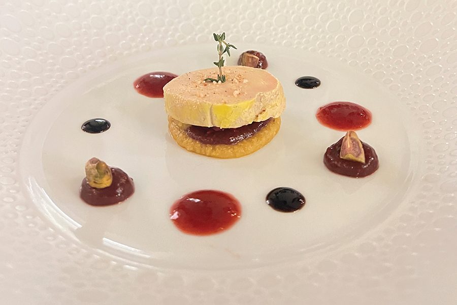A muse-bouche on plate at La Badiane, Hanoi. 