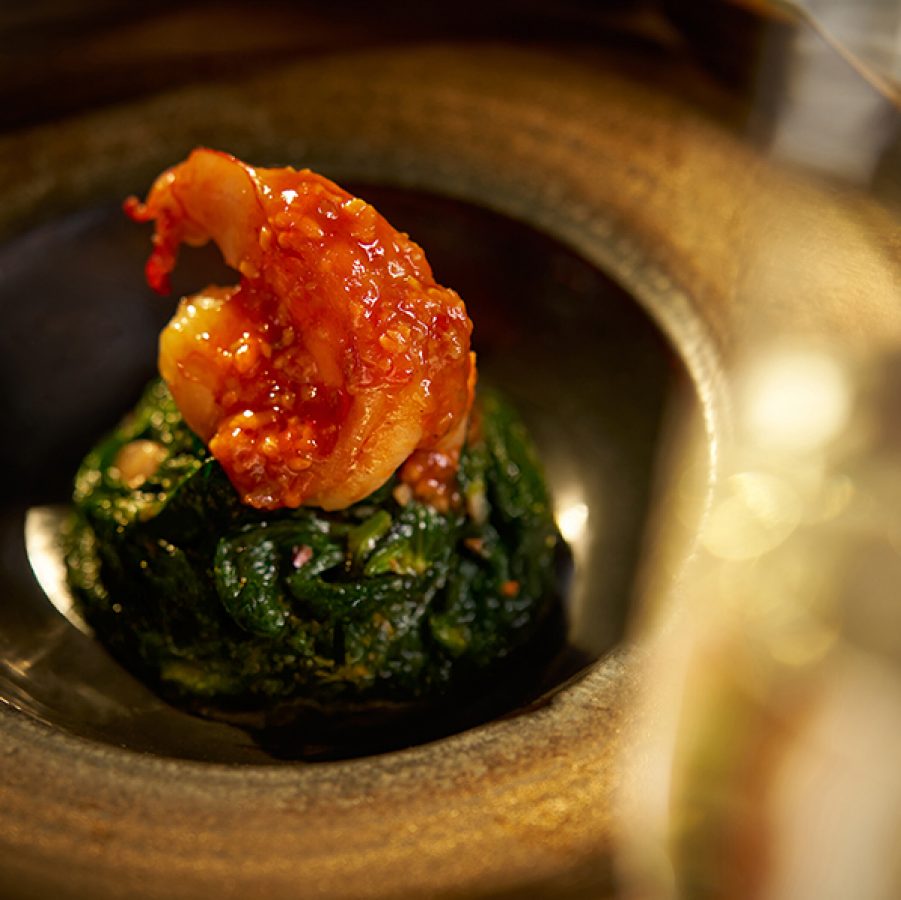 Pan-fried prawn by Mott 32 for Cathay.