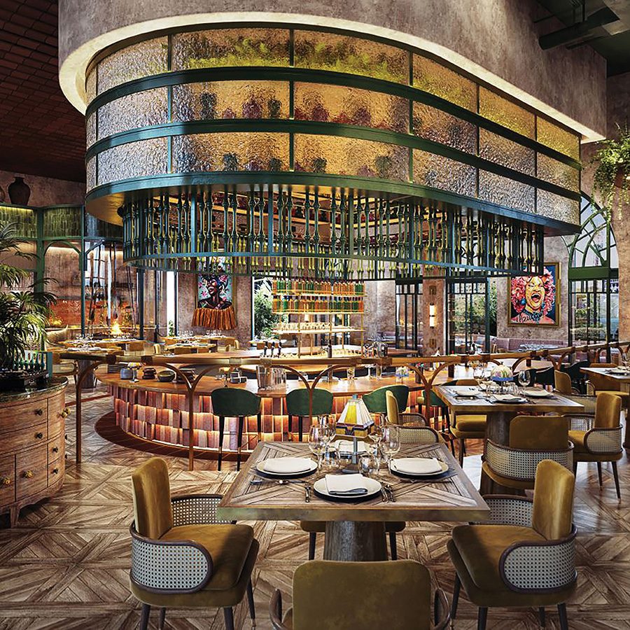 Interior of a dining area at W Riyadh.