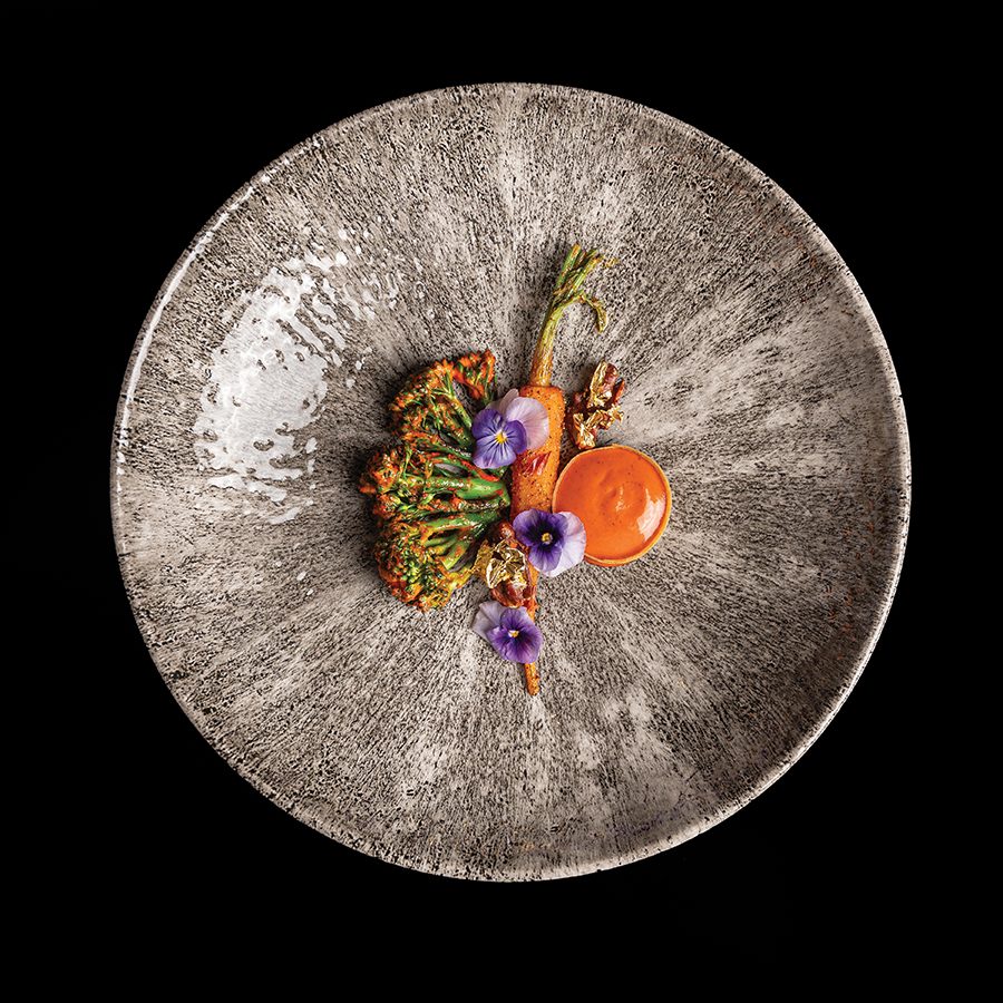 A flat lay of sandhita dish served at Michelin starred Avatara in Mumbai
